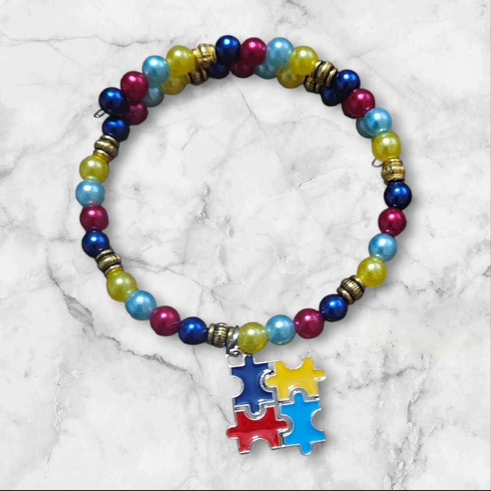 NWOT Autistic Puzzle Piece Bracelet 3000 - Picture 3 of 4
